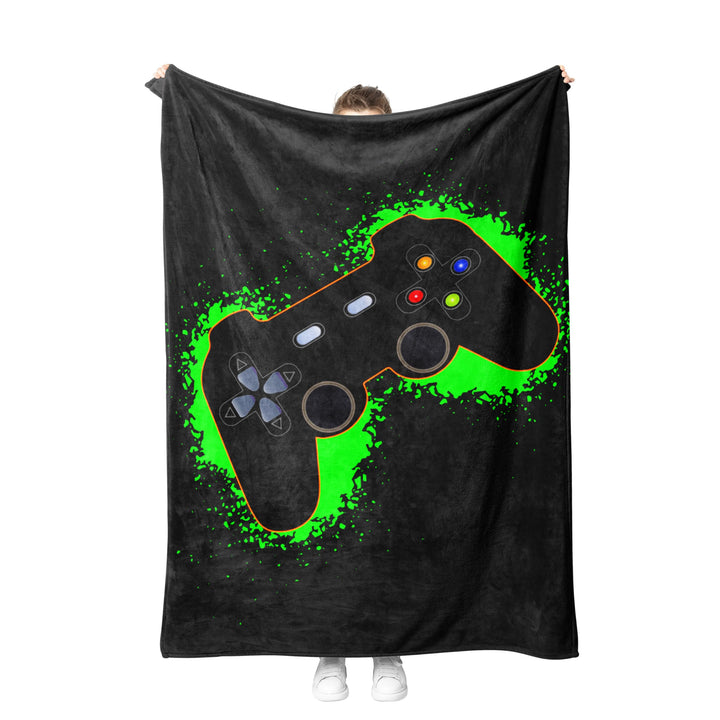 Gamepad Kuscheldecke Flanell Decke Spielkonsolen-Muster Fleecedecke Flauschig Weich und Warme,3D Gam