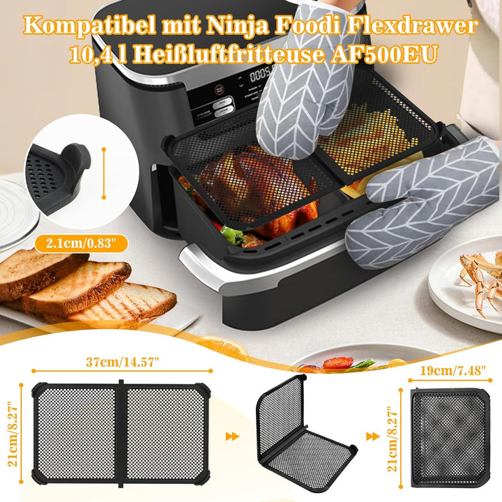 Spritzschutz für Ninja Foodi Flexdrawer 10,4 L Heissluftfritteuse AF500EU, Ninja Heissluftfritteuse