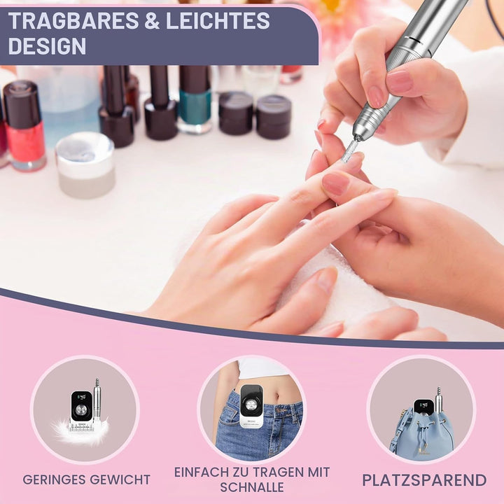 Nagelfräser für Gelnägel 40000U/Min, Urbuti 12 in 1 Elektrische Nagelfräser Nagelfeile Professionell