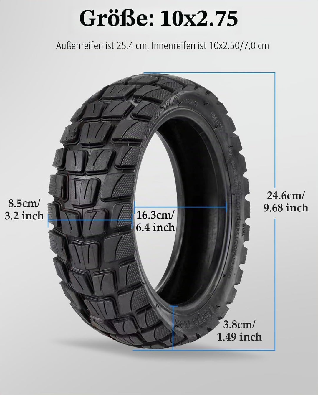 10 x 2,75 – 6,5 Zoll Innen- und Aussenreifen für Kugookirin G3, Speedway V2, Dualtron 3 und andere R