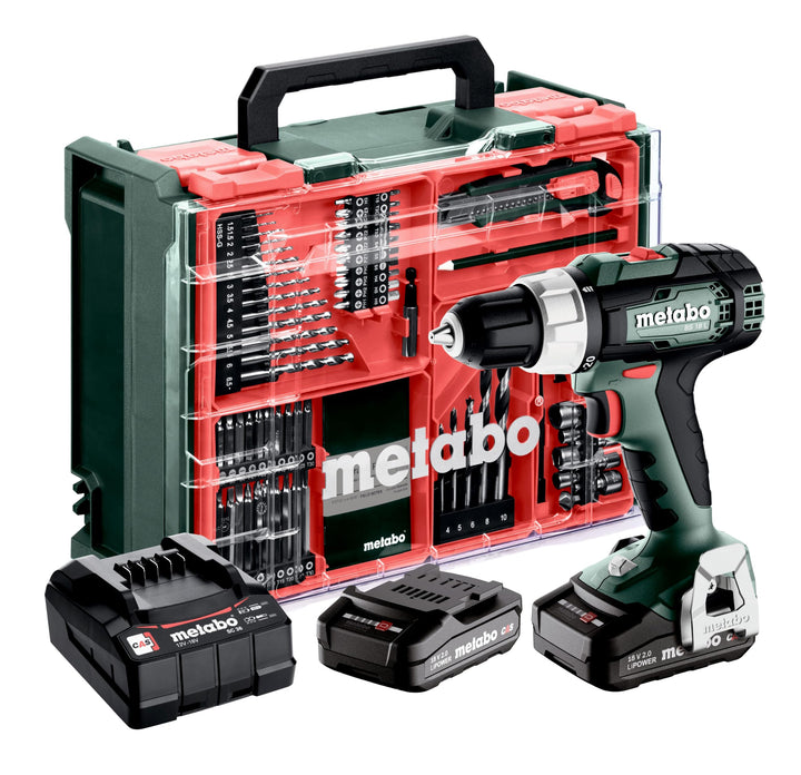 metabo Akku-Bohrschrauber BS 18 L Set, 18V Bohrschrauber mit 60 Nm