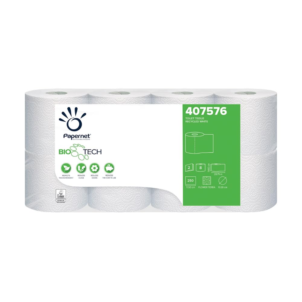 64 Rollen Papernet Superior White, 2-lagig, 250 Blatt, Bio Tech, Toilettenpapier