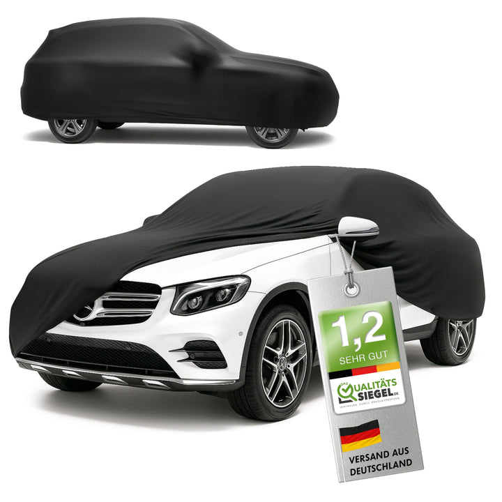 WALSER Premium Auto-Abdeckplane für den Innenbereich, Stretch Plus – elastisch und staubdicht, weich