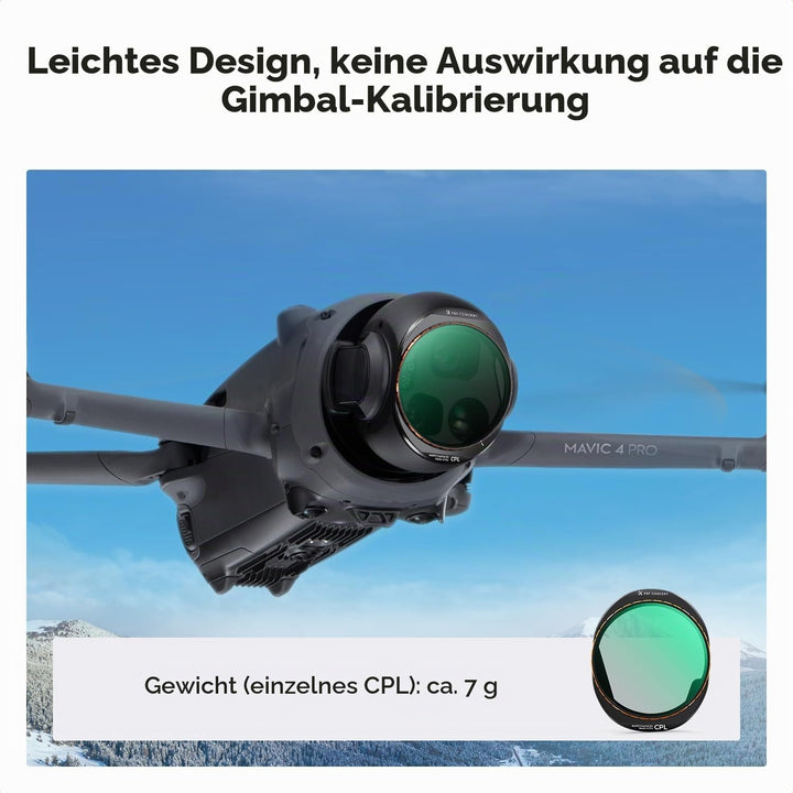 K&amp;F Concept Push-in PL &amp; ND Filter Kit Kompatibel mit DJI Mavic 4 PRO, 3er Pack Fit CPL ND8 ND16, Po