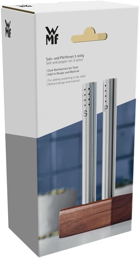 WMF Salz- und Pfefferstreuer Set 2-teilig, Salzsteuer klein, Pfefferstreuer, Cromargan Edelstahl mat