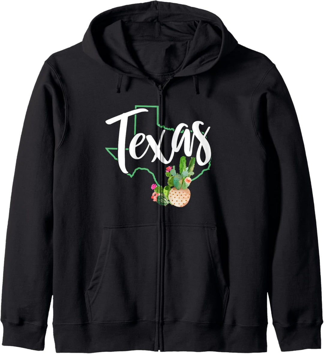 Texas State Map Pride Kaktus Vintage Texas Kapuzenjacke