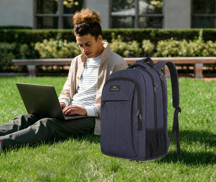 MATEIN Rucksack Herren Grosse 17,3 Zoll, Computer Arbeitsrucksack mit Laptopfach USB-Ladeanschluss S