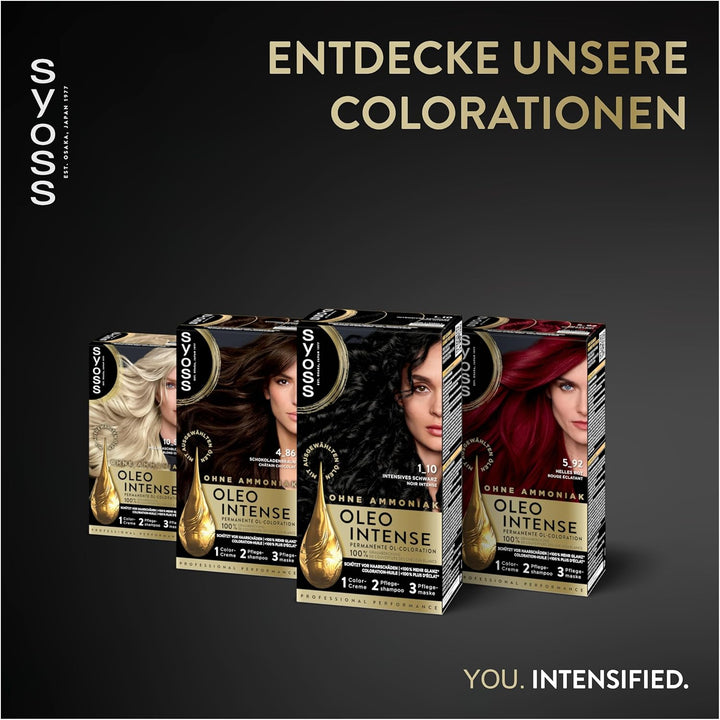 Syoss Oleo Intense Öl-Coloration 10-50 5-92 Helles Rot Stufe 3 (115 ml), dauerhafte Haarfarbe mit pf