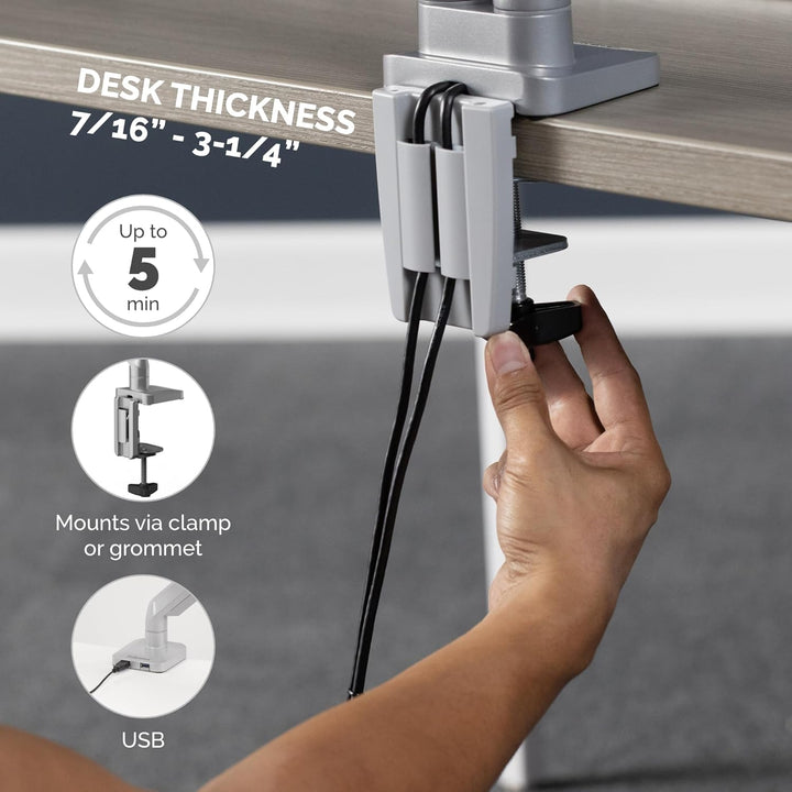 Fellowes Monitor Halterung 2 Monitore bis je 32 Zoll (81,28 cm), Platinum Series Monitor Arm mit Gas