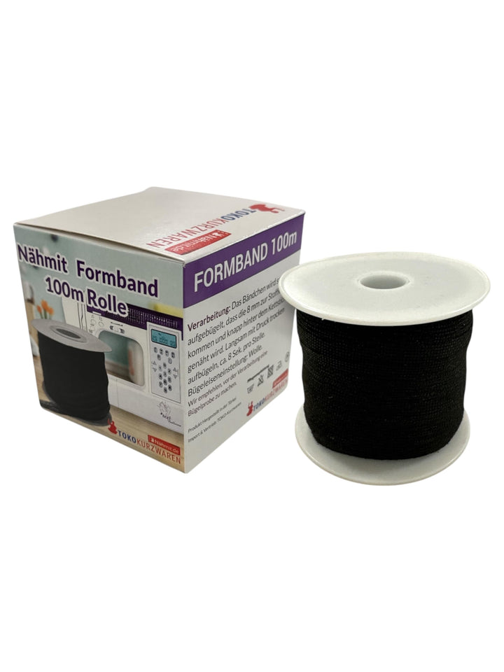 Nähmit - Formband zum Aufbügeln 12mm schwarz 100m Rolle