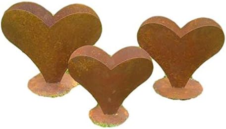 Herz 26 x 24 cm aus Metall, bepflanzbar in Edelrost Optik, Deko für Garten und Wohnung Valentinstag