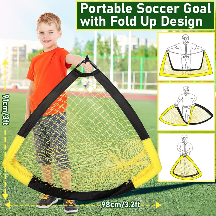 Happy Jump Fussballtor 3x2.2FT, 4x3FT, 5x3.6FT, 7x5FT Pop-Up Fussballtraining für den Garten Schwarz