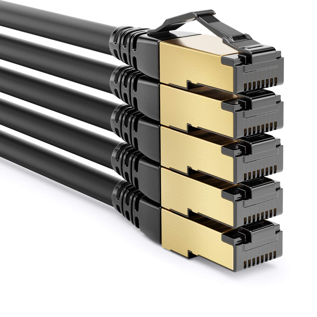deleyCON 5x 1m CAT8.1 Patchkabel Netzwerkkabel Datenkabel S/FTP PIMF 2000 MHz 40 Gbit RJ45 LAN DSL K
