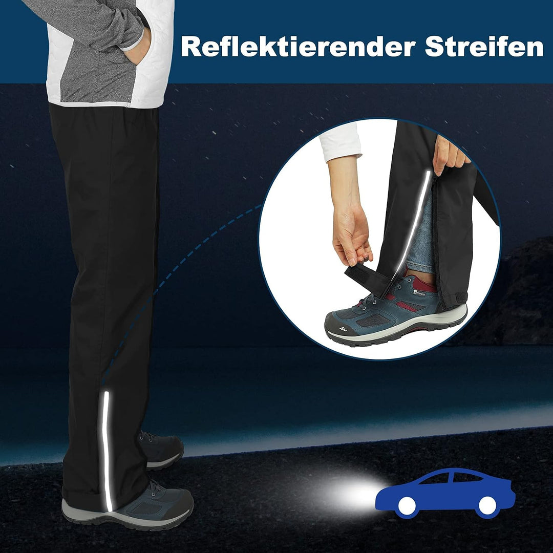 Outdoor Ventures Damen Regenhose Wasserdicht Atmungsaktiv Gefüttert Überziehhose - Winddicht Packbar
