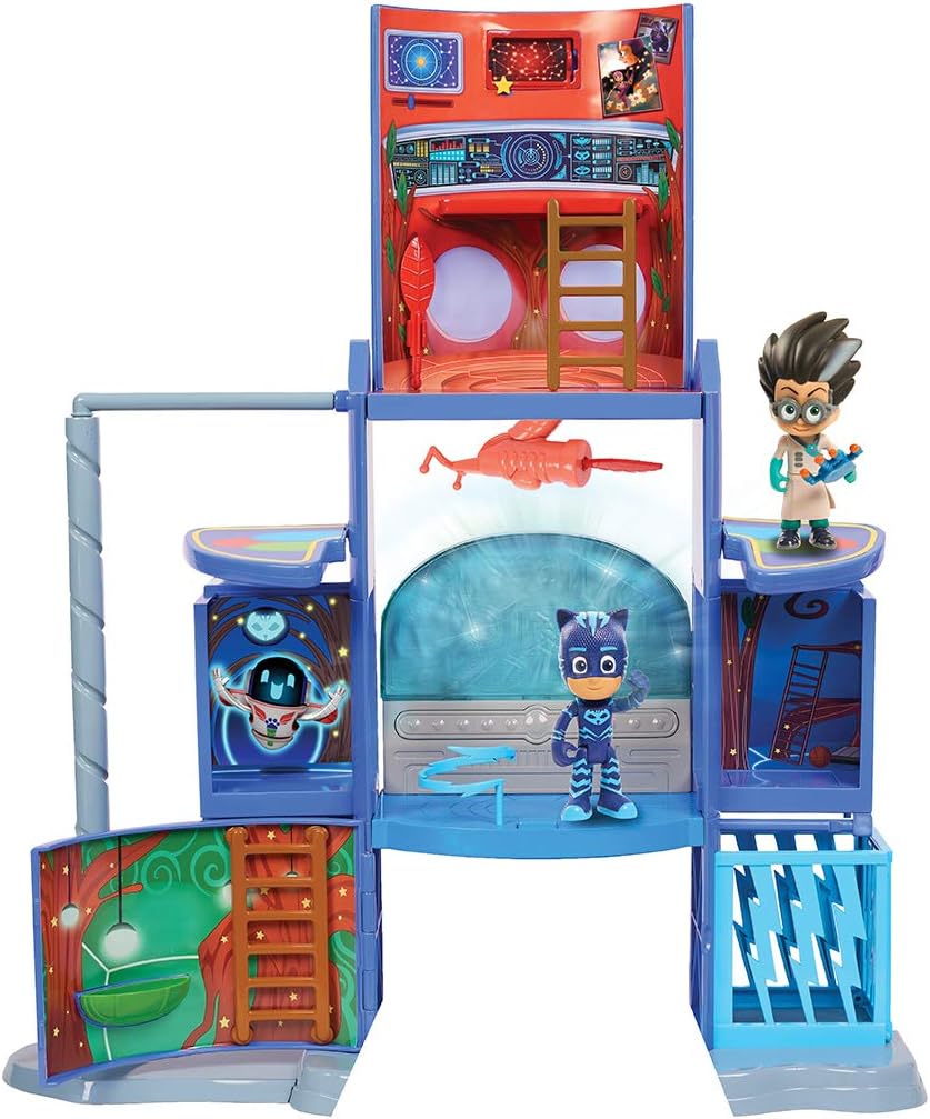 Simba 109402375 - PJ Masks Hauptquartier / Mission Control Spielset / mit Catboy und Romeo Figur / P