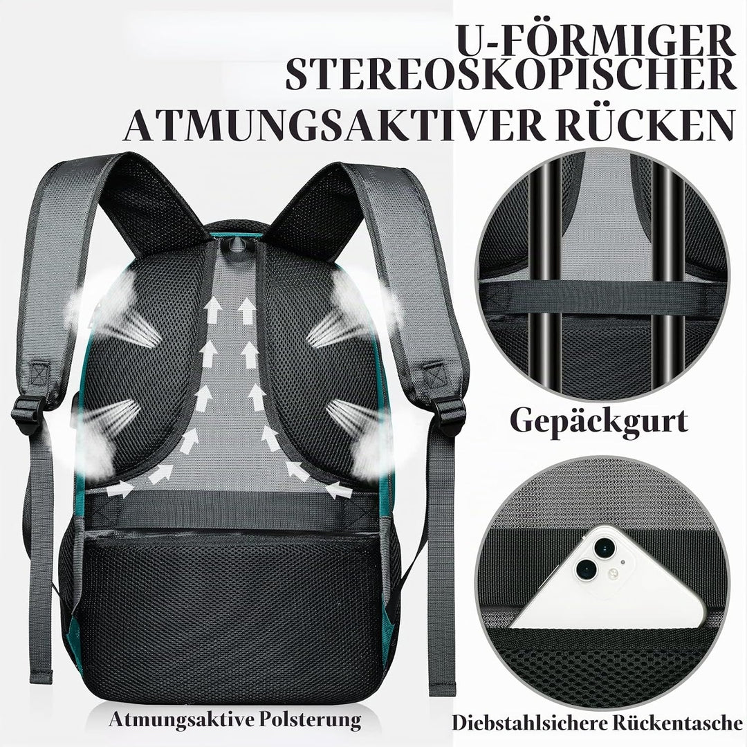 BIKROD Rucksack Herren und Damen, Schulrucksack Jungen Mädchen Teenager, Wasserdicht Rucksack | 17.3