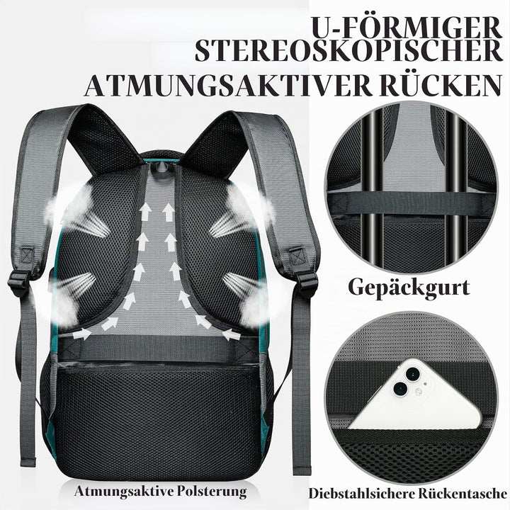 BIKROD Rucksack Herren und Damen, Schulrucksack Jungen Mädchen Teenager, Wasserdicht Rucksack | 17.3
