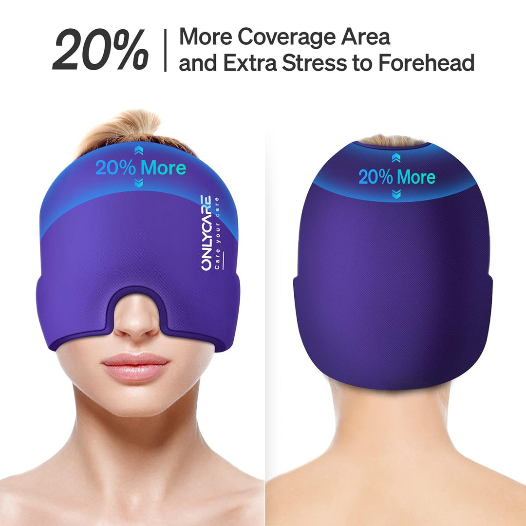 ONLYCARE Migräne Maske Migräne Mütze Migräne Relief Cap, Headache Relief Hat Kühlmaske Kühlmütze Kop