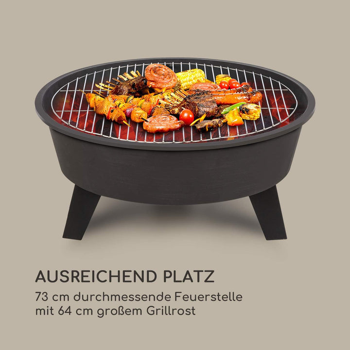 Blumfeldt 2-in-1 Feuerschale - Feuerschale für den Garten mit Edelstahl-Grillrost, Feuerschalen Fire