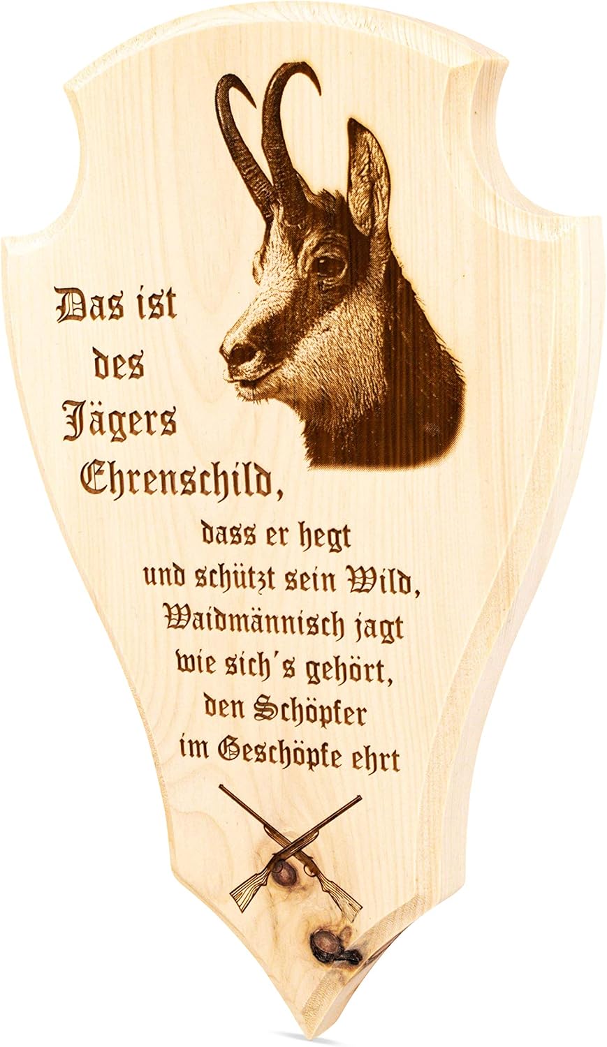 sagl.tirol Jäger Trophäenschild Wandbild aus Zirbe Des Jägers Ehrenschild (Des Jägers Ehrenschild),