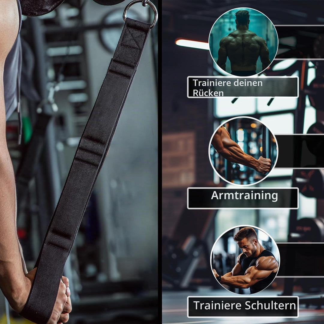 trizepsseil für Fitnessstudio mit grösserem Bewegungsbereich, 3 Segmente &amp; gepolsterte trizeps Seil,