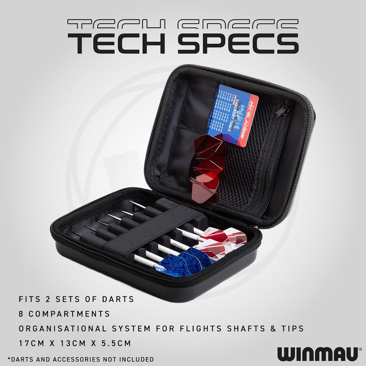 WINMAU Armor G2 Darts Geldbörse - Schwarzes Darts-Etui für komplett montierte Dart und Zubehör - Sto