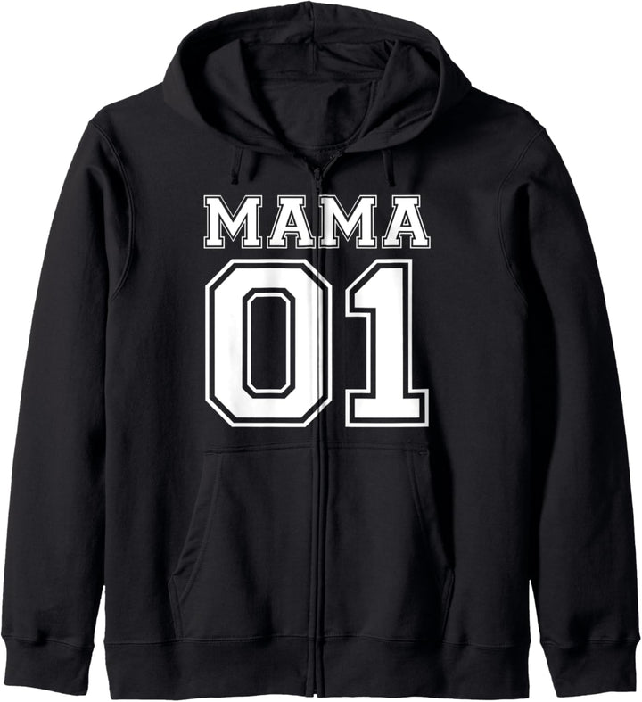 Mama 01 Mutter Tochter Sohn Partnerlook Geschenk Kapuzenjacke