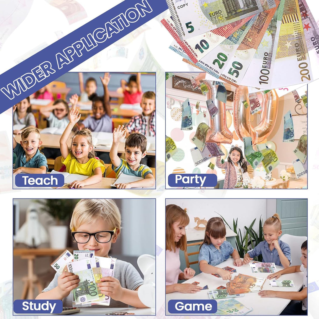 210 Blätter Spielgeld Kaufmannsladen Spielen Deko 7 Verschiedene Werte-5/10/20/50/100/200/500 (je 30
