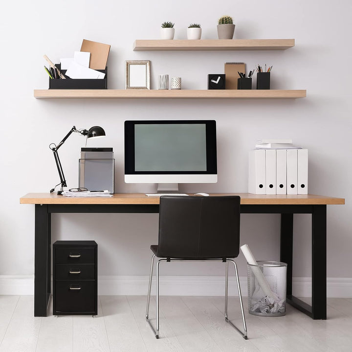 HollyHOME Mobiler Aktenschrank mit 3 Schubladen, rollbarer Aktenordner unter dem Schreibtisch, Aufbe