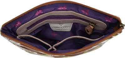 Anuschka Handbemalte 3-in-1 Clutch aus echtem Leder Cleopatra's Leopard Tan, Cleopatra's Leopard Tan