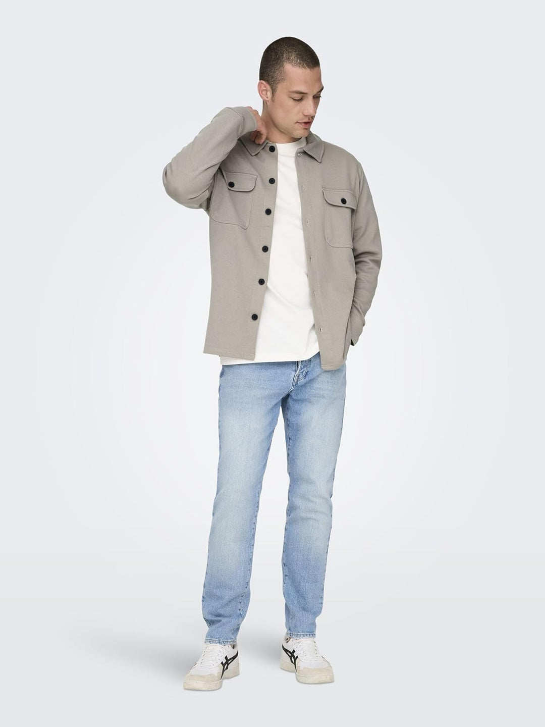 ONLY & SONS Male Hemd Normal geschnitten Hemdkragen Hemd XL Vintage Khaki/Pattern:melange, XL Vintag