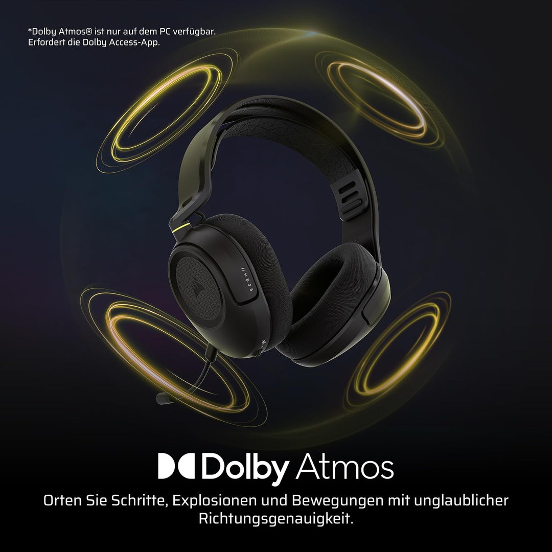 Corsair HS35 v3 Kabelloses Gaming-Headset mit Mikrofon – Schwarz | 2,4 GHz &amp; Bluetooth (PC, PS5, PS4