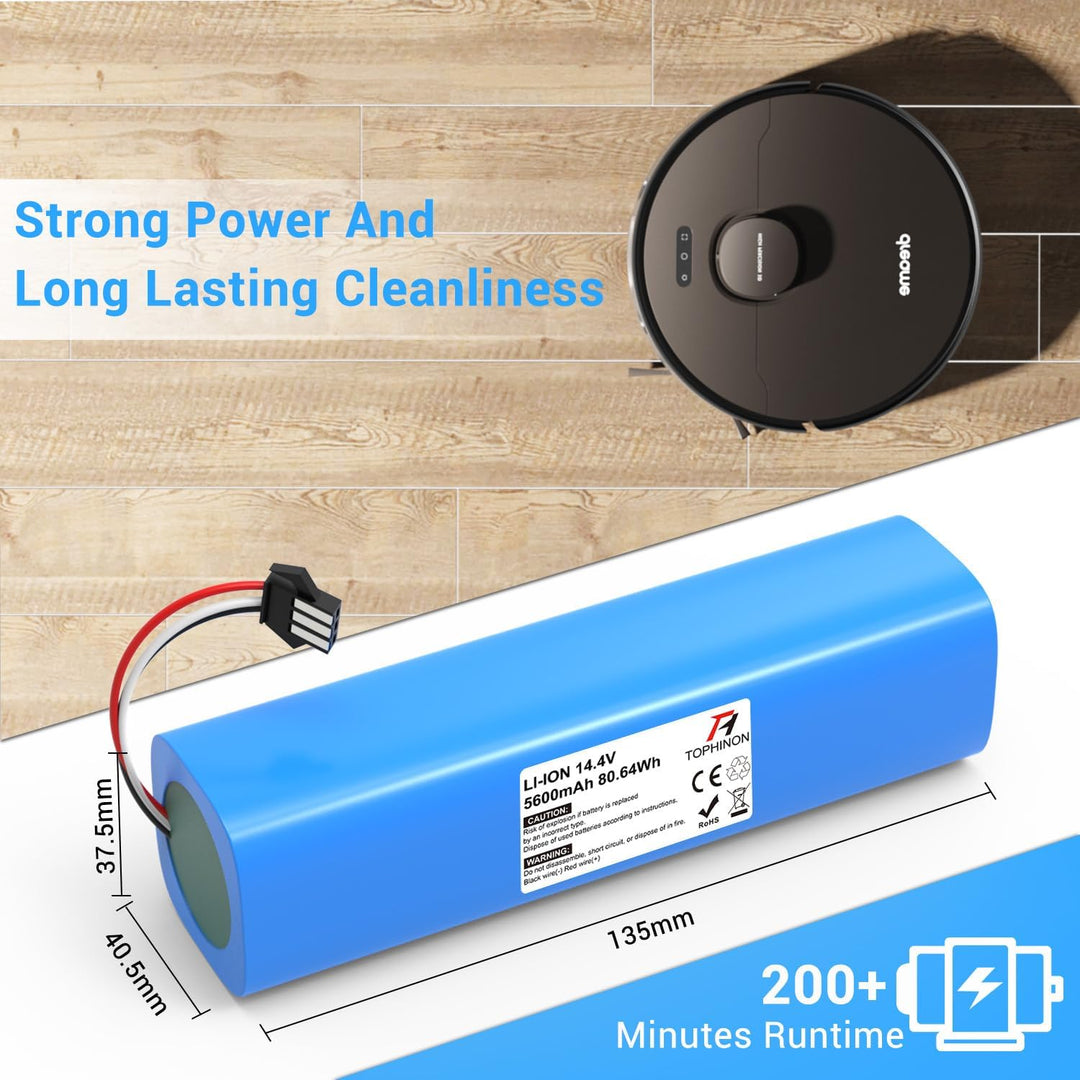 HT TopHinon 14,4 V 5600 mAh Li-Ion Ersatzakku für Proscenic M7/M8 Pro, Lydsto R1, Uoni V980 Plus, Le