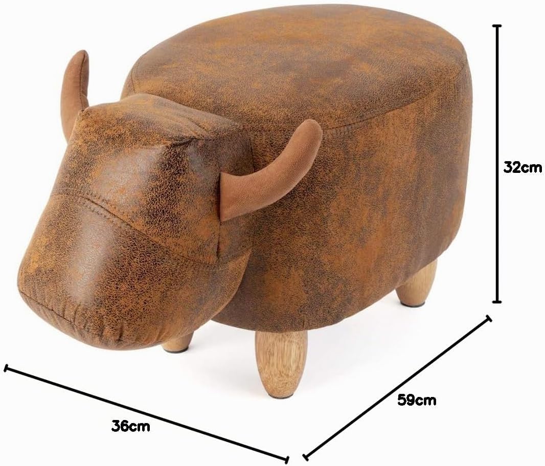 balvi Hocker La Vache Farbe Braun In Form Einer Kuh Holzbeine Kunstleder/Holz, Brau