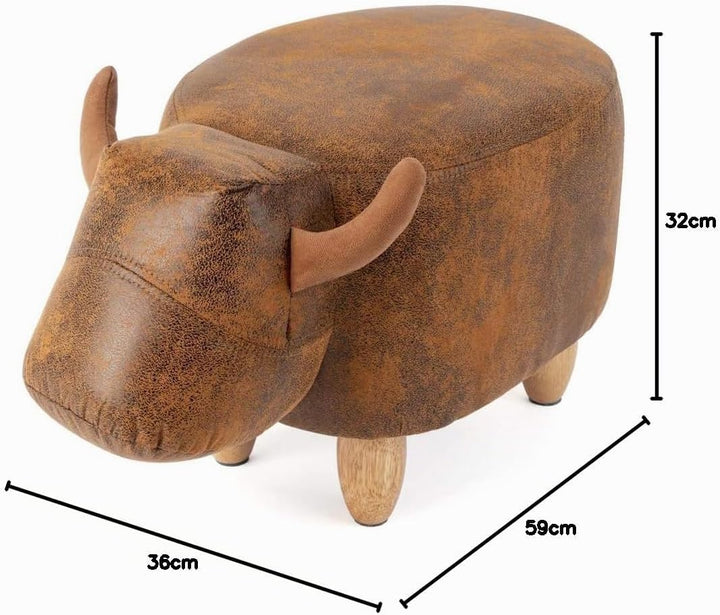 balvi Hocker La Vache Farbe Braun In Form Einer Kuh Holzbeine Kunstleder/Holz, Brau