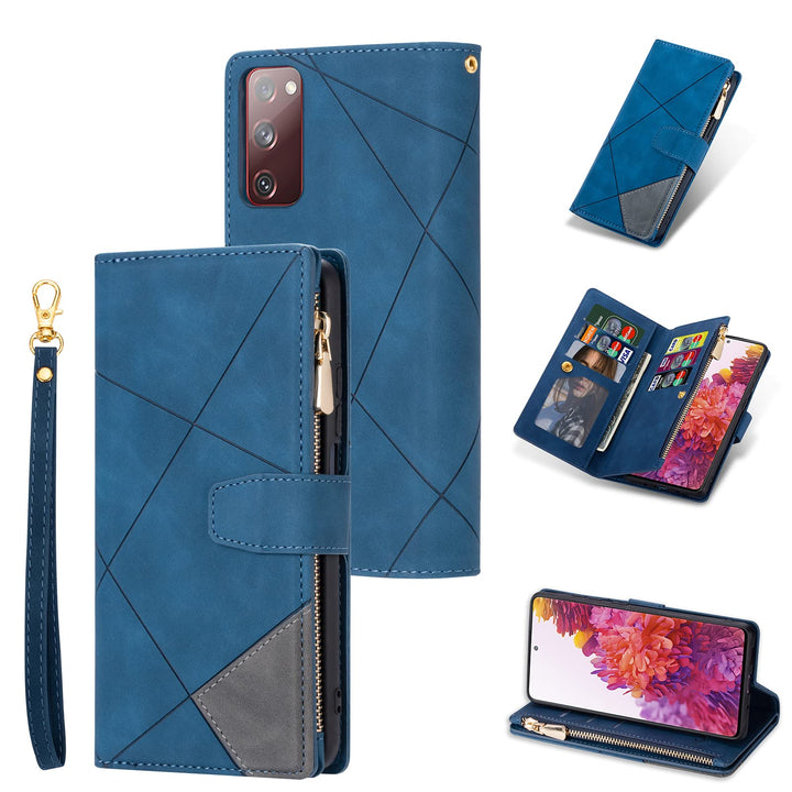 UEEBAI Hülle für Samsung Galaxy S20 FE 5G, Retro Reissverschluss Handyhülle PU Leder Klapphülle Sili