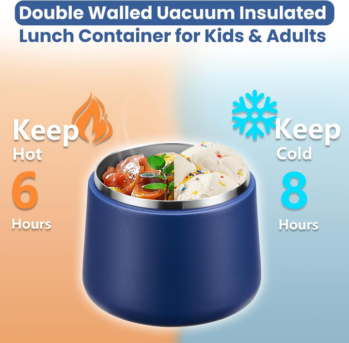 Itslife Thermobehälter für Essen 420ml, Warmhaltebehälter Essen Edelstahl mit Schnallendeckel und Lö
