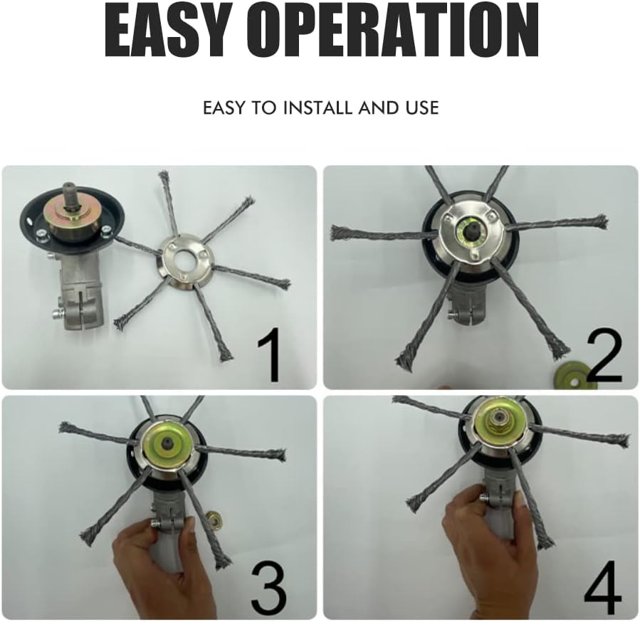 spier Stahldraht-Rasentrimmerkopf, Freischneider-Draht-Unkrautklinge für Garten-Rasentrimmerkopf-Ras