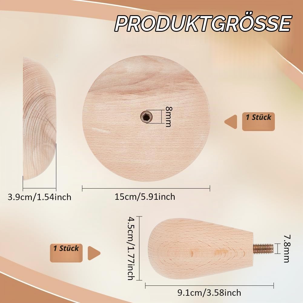 BENECREAT 120x150mm Holz Töpferform, Tonformwerkzeug Polymerton Keramik Schalenformen mit Griff Für
