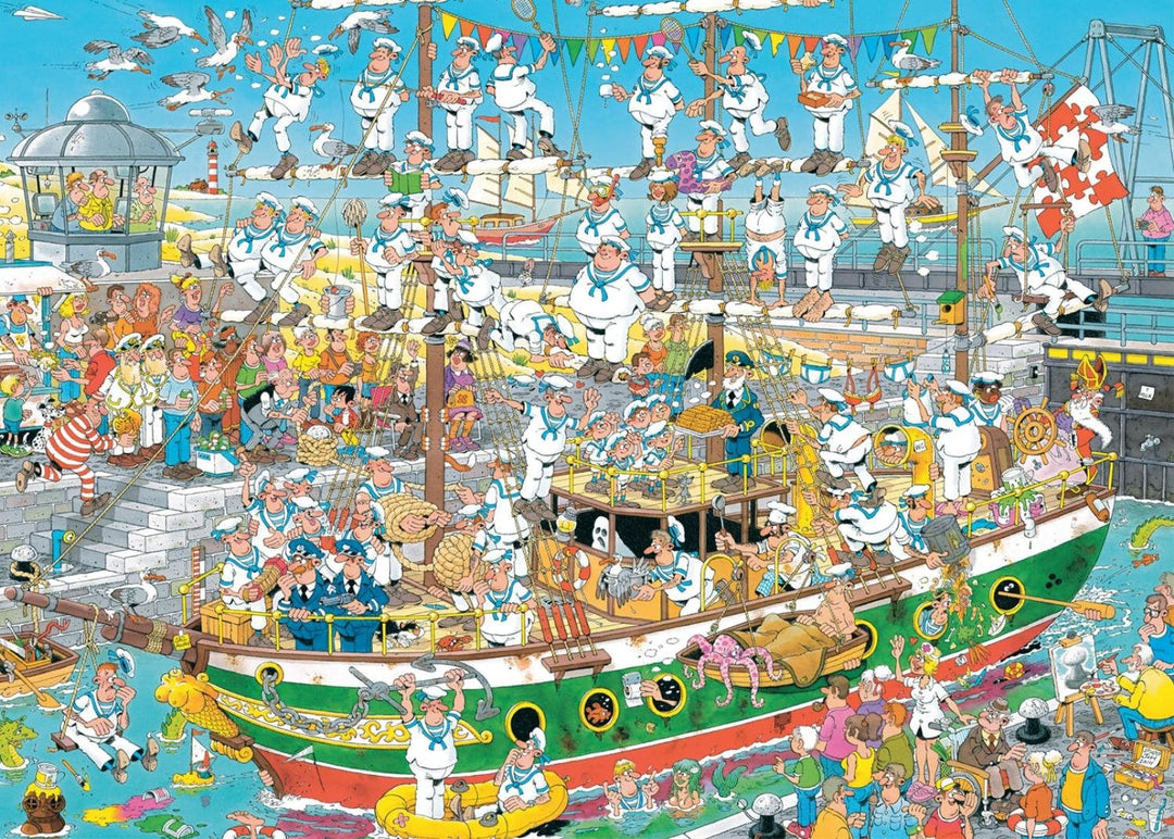 Diset 19014 Jan Van Haasteren-Chaos des grossen Segelboots Puzzle 1000 Teile Chaos du Grand Segelboo