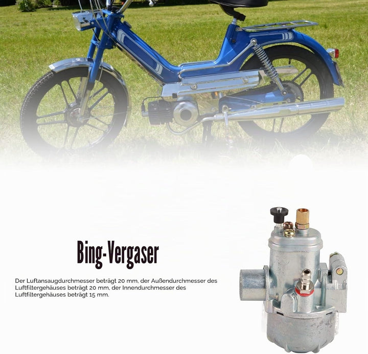 Moped Motorrad Vergaser, Yosoo 15 Mm Bing Style Carb 20 Mm Einlassdurchmesser Moped Motorrad Vergase