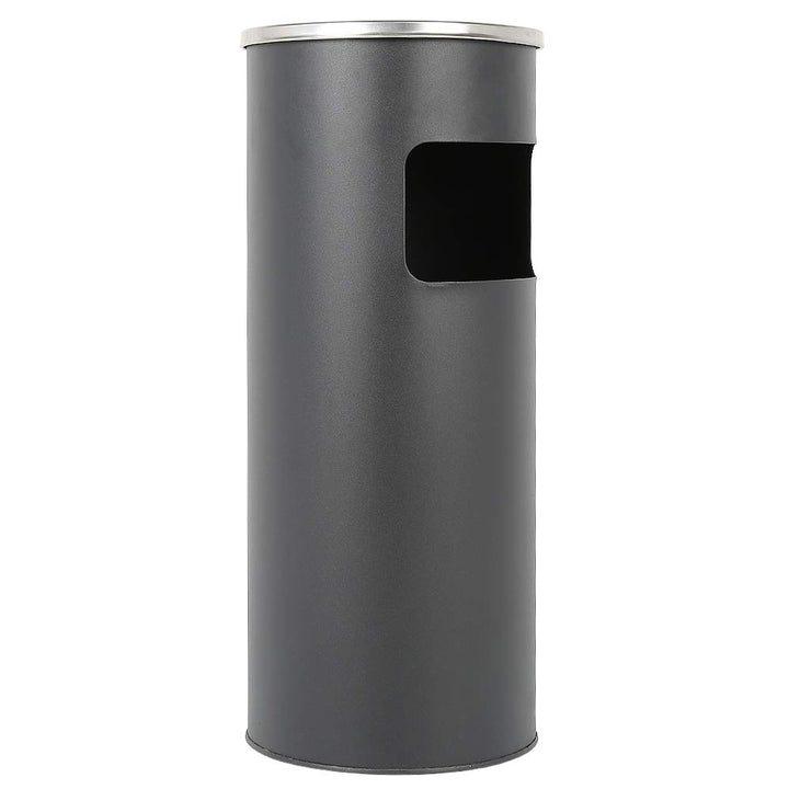 Drumm Abfalleimer mit Standaschenbecher, 30 l, Edelstahl/Eisen, rutschfest, für Aussen/Innenbereich,