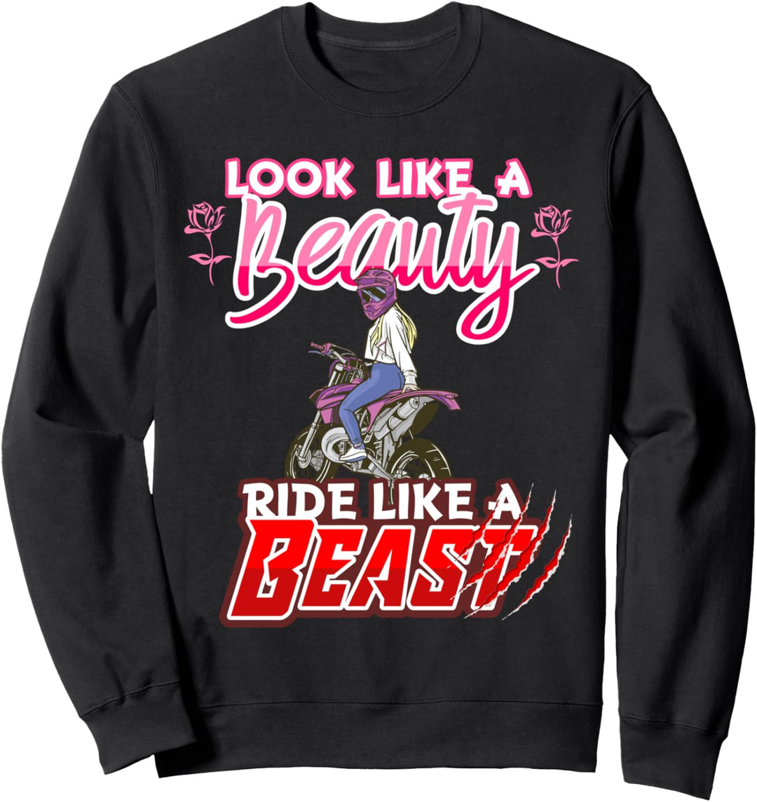 Supersport Motorrad Design für Biker Chick Sweatshirt