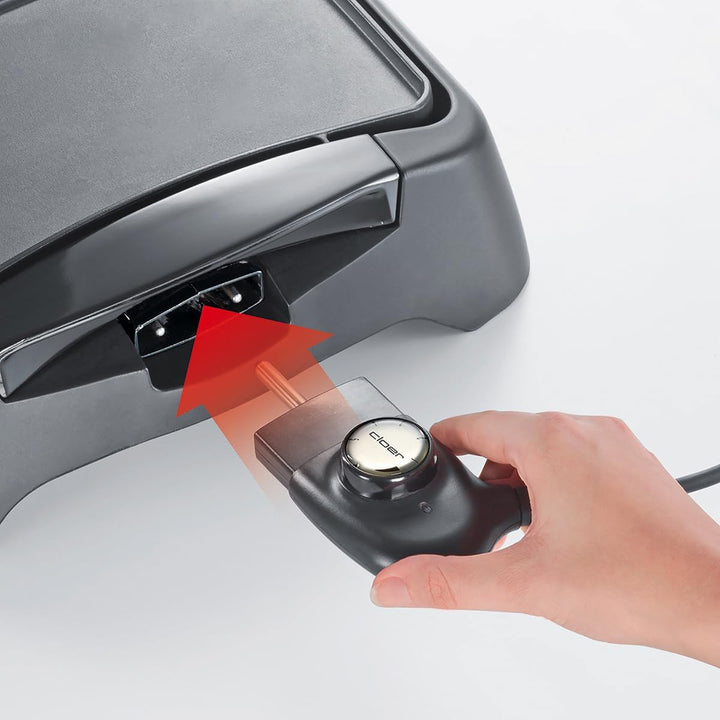 Cloer 656 Barbecue Elektrogrill, Tischgrill mit Spritzschutz, grosse Grillfläche 43 x 30,5 cm , Anti