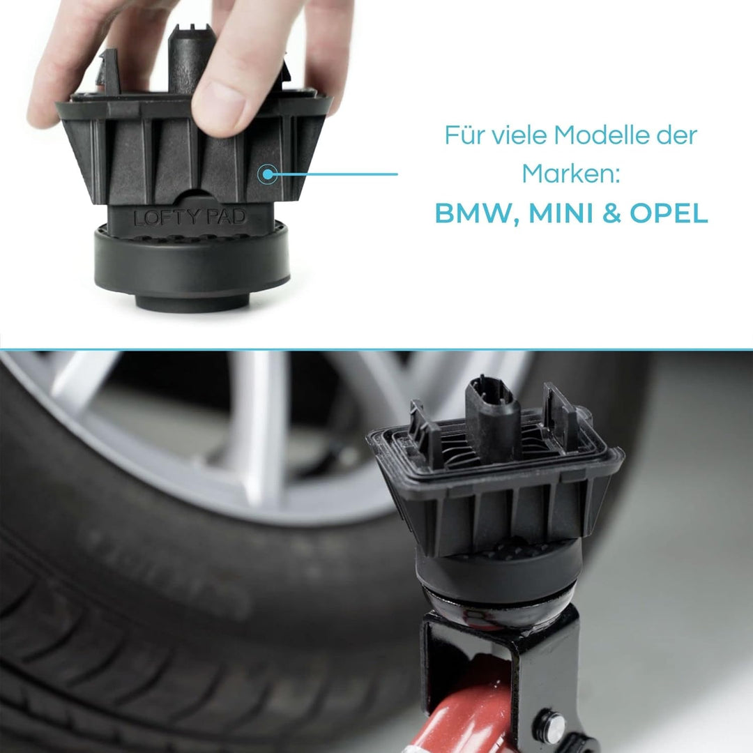 PLANGER® Wagenheber Gummiauflage - 4X Lofty PAD flach (für BMW, Mini & Opel) - Bruchsicher 3t LOFTY