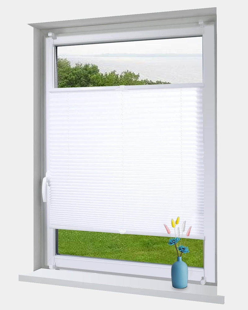 OBdeco Plissee Rollo Klemmfix ohner Bohren lichtdurchlässig Crushed Optik Faltrollo für Fenster und