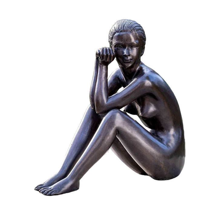 IDYL Bronze-Skulptur Nackte Frau | 29x11x30 cm | Klassische Bronze-Figur handgefertigt | Gartenskulp
