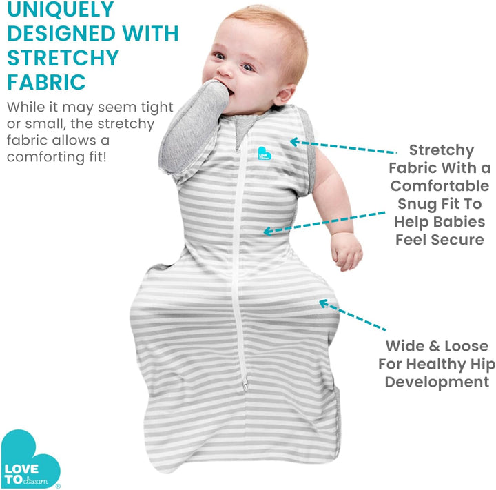 Love To Dream Swaddle UP Übergangspucksack, Baby-Schlafsack, Ganzjahres-Baumwollfleece, hilft Baby s