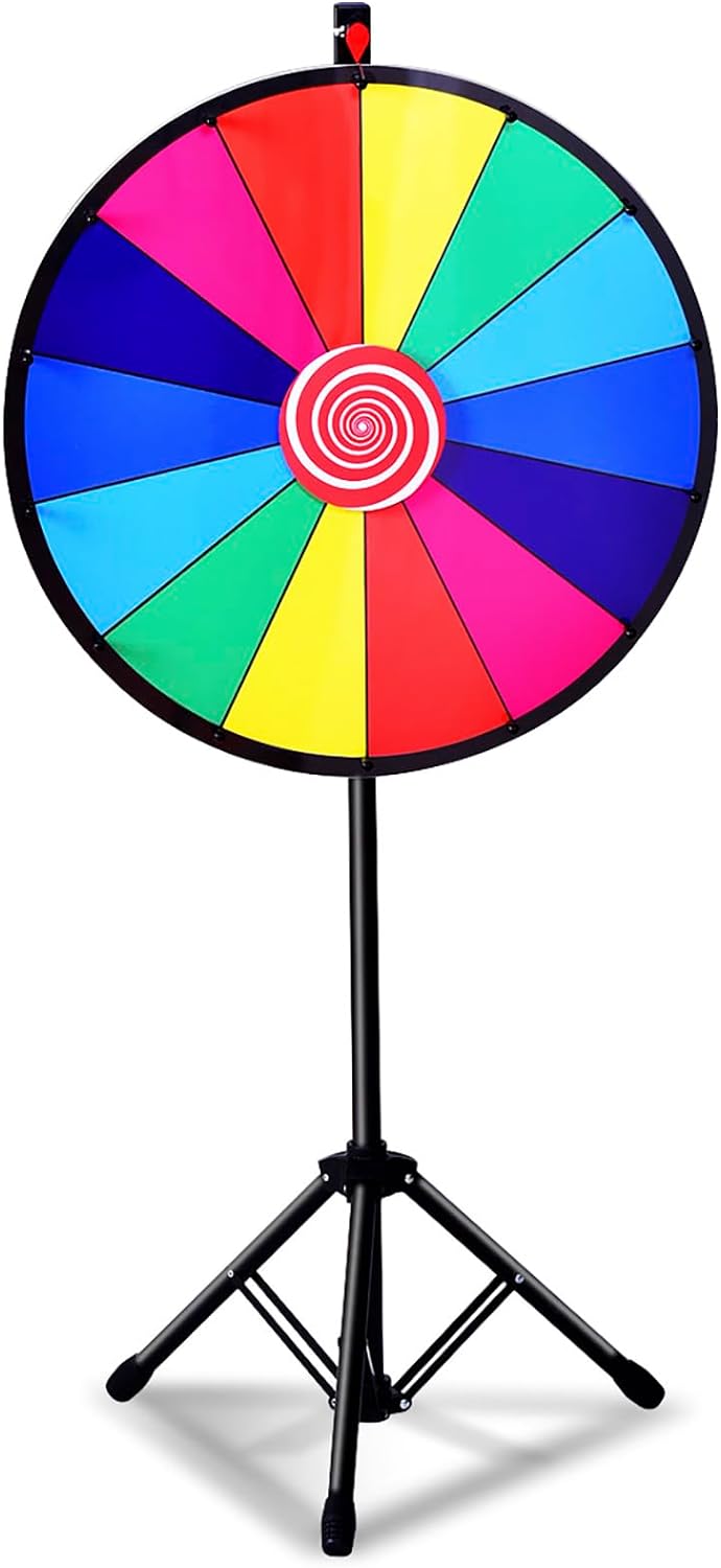 COSTWAY 24" Glücksrad Spielzeug Farbe Rad Spiele für Lotteriespiele, Wortspiele φ60cm