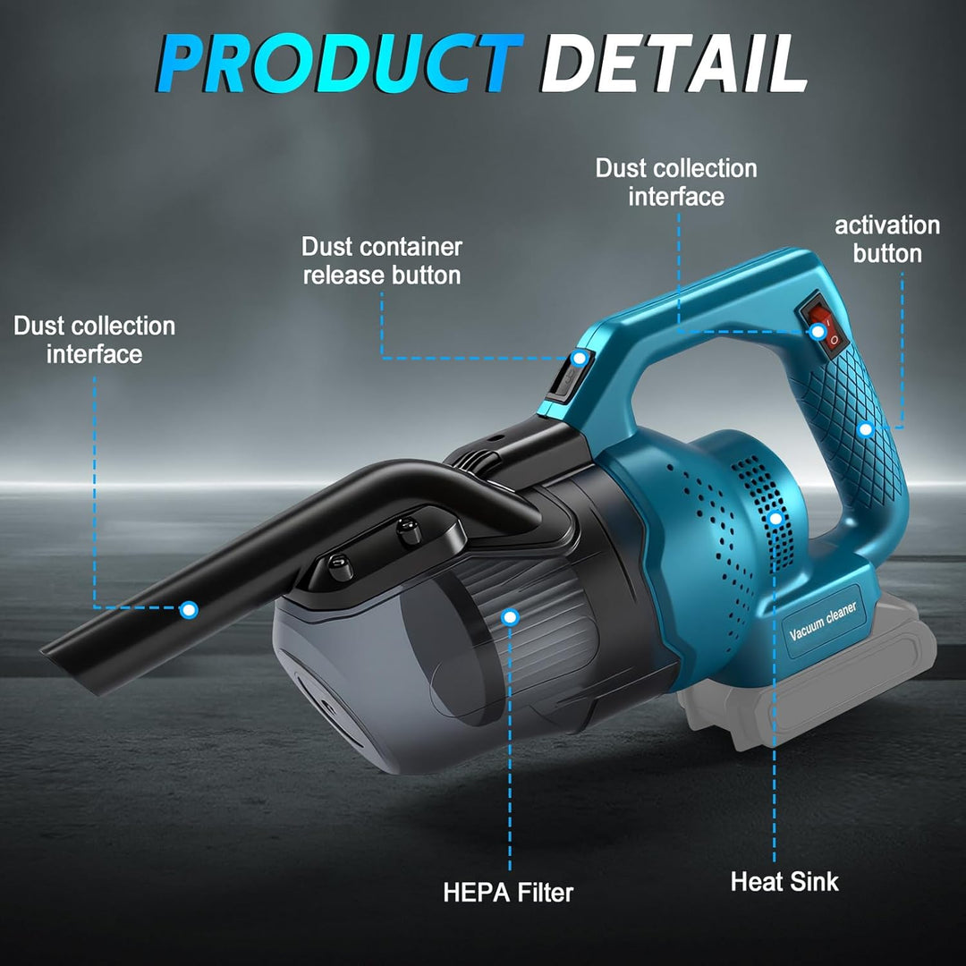 Akku Handstaubsauger Kompatibel mit Makita 18V Batterie, 16KPa 4-in-1 Multifunktionaler Staubsauger,
